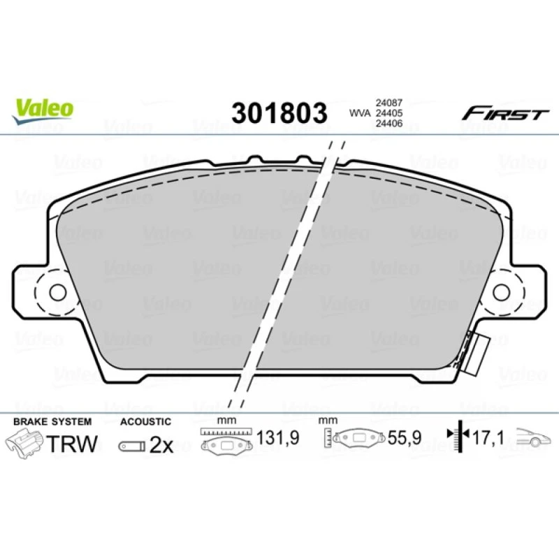 VALEO Bremseklodser 301803 for Honda Civic VIII Hatchback