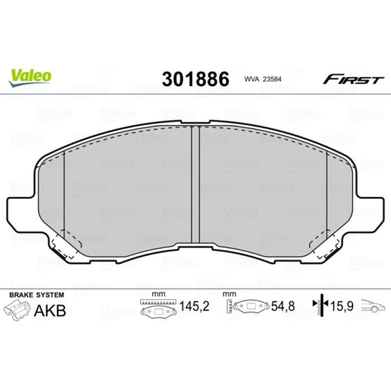 VALEO Bremseklodser 301886 for PEUGEOT, CITROËN, MITSUBISHI