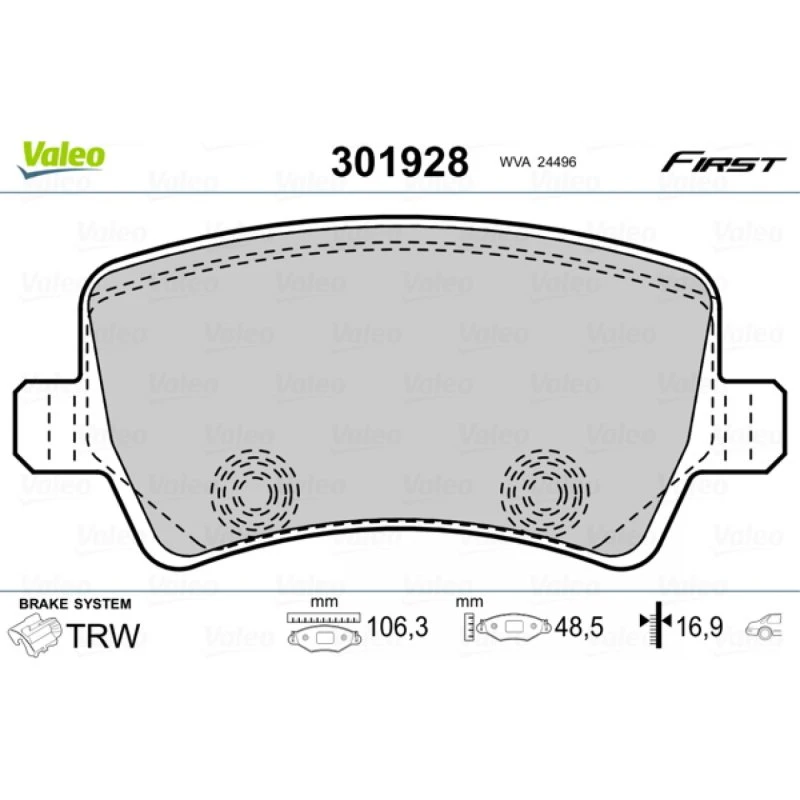 VALEO Bremseklodser 301928 til FORD, VOLVO, LAND ROVER