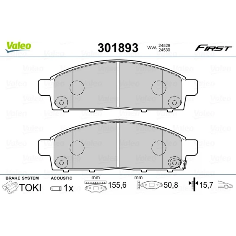 VALEO Bremseklodser 301893 for Mitsubishi L200 / Triton / Pajero Sport II