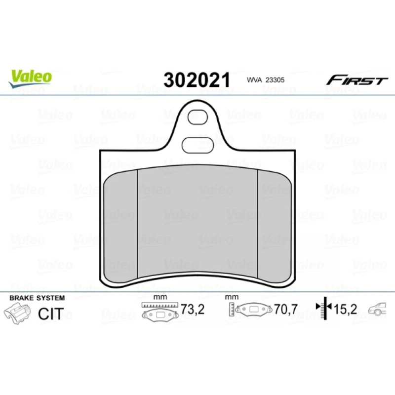 VALEO Bremseklodser 302021 til CITROËN, 73 mm bredde