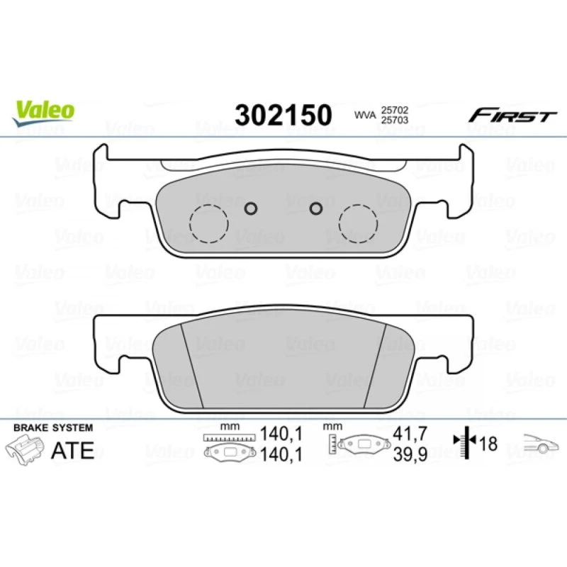 VALEO Bremseklodser 302150 til Renault, Dacia, Smart