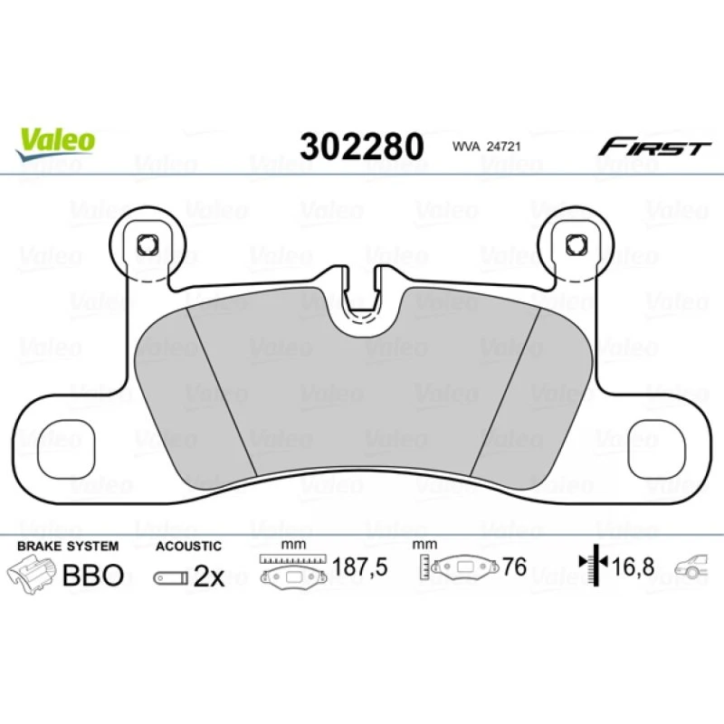 VALEO Bremseklodser 302280 til VW Touareg & Porsche Cayenne