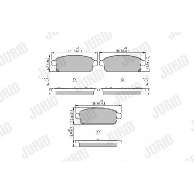 JURID 573335J Bremseklodser til CHEVROLET, OPEL, VAUXHALL