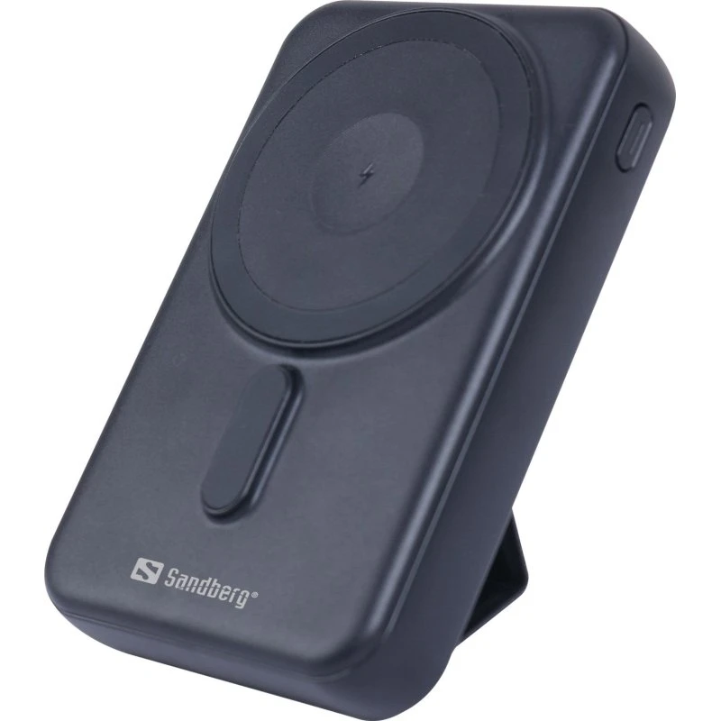 Sandberg Mag Wireless Powerbank 10000, Sort, 10000 mAh