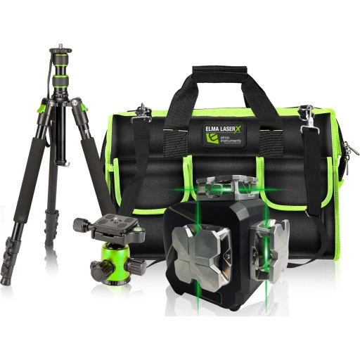 Elma Laser X360-3 kit, 360° grøn linjelasersæt med trefod og taske
