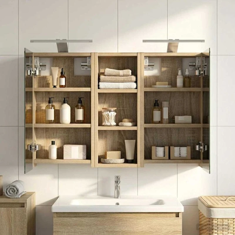 vidaXL Badeværelsesskabsæt 3 pcs 80 x 10,5 x 50 cm Konstrueret træ