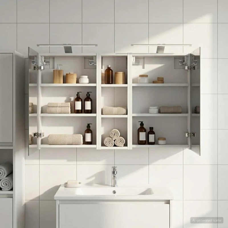 vidaXL Badeværelsesskabsæt 3 pcs 100 x 10,5 x 60,5 cm Konstrueret træ