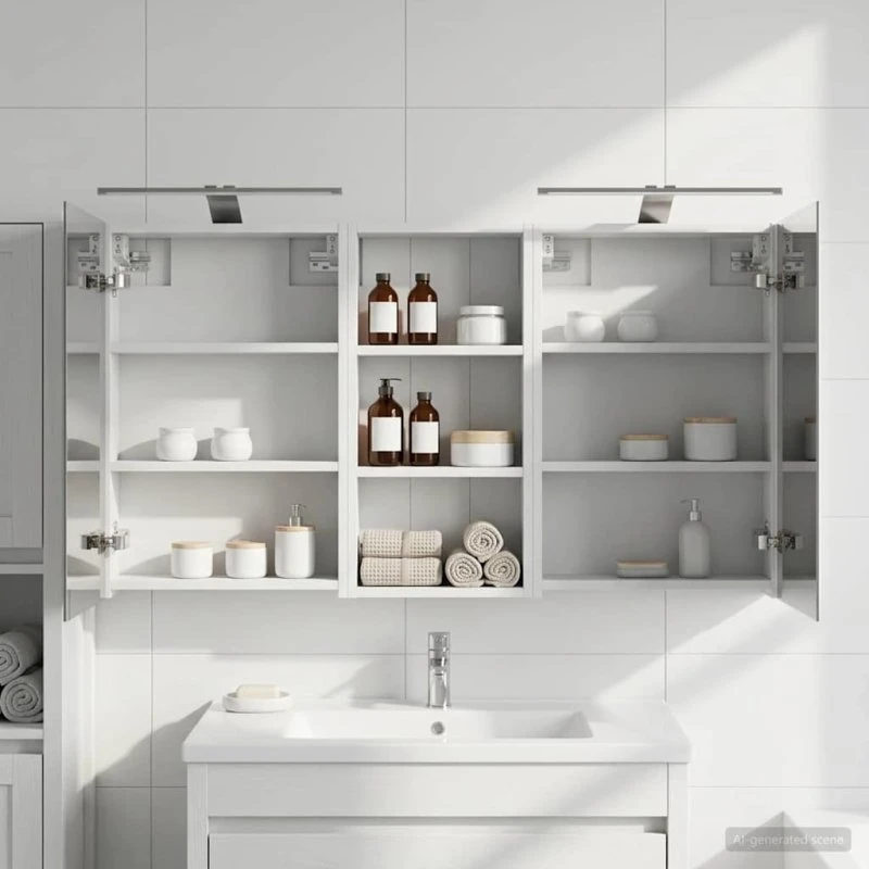 vidaXL Badeværelsesskabsæt 3 pcs 110 x 10,5 x 60,5 cm Konstrueret træ