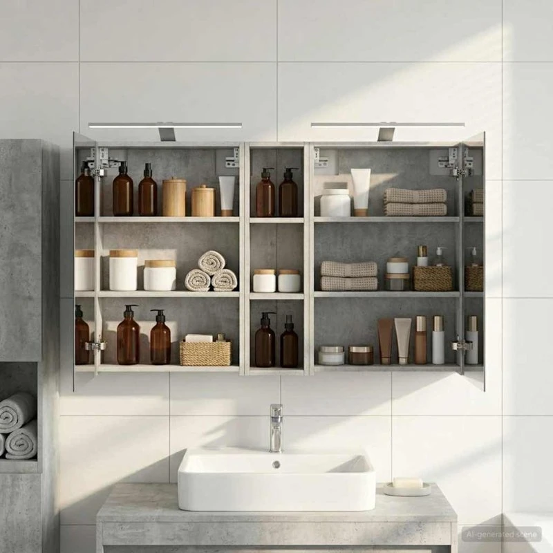 vidaXL Badeværelsesskabsæt 3 pcs 120 x 14,5 x 70 cm Konstrueret træ