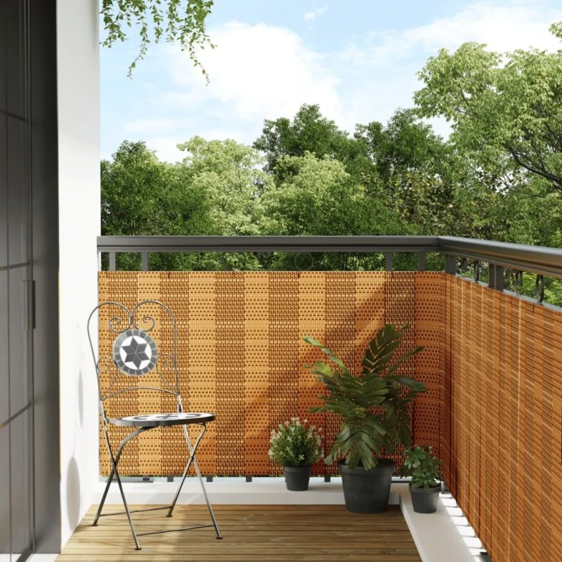 vidaXL altanafskærmning 300x80 cm lysebrun polyrattan