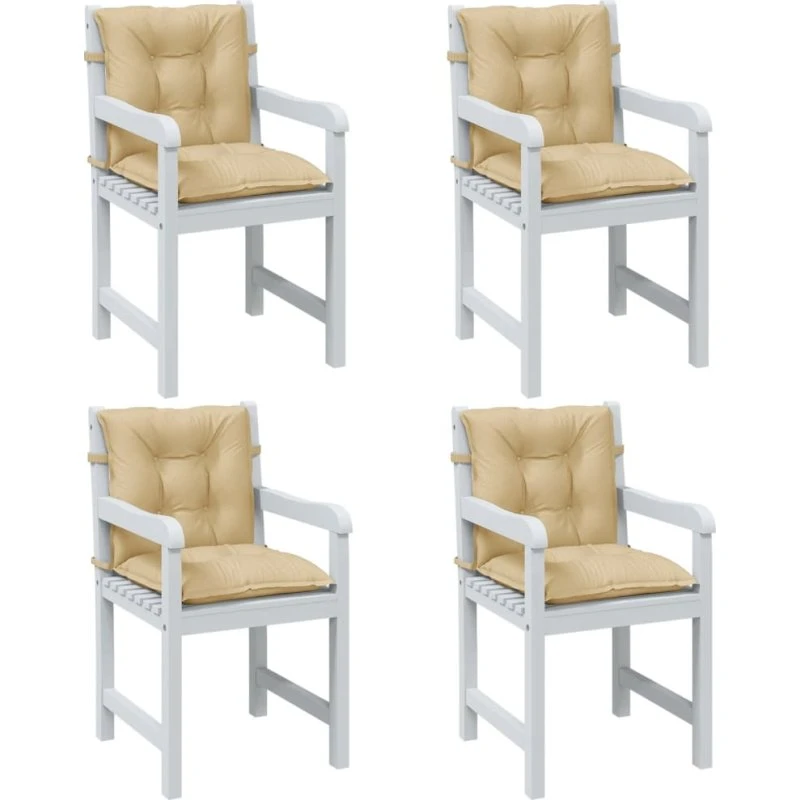 vidaXL Stolehynder med Lav Ryg 4 stk. 100x50x7 cm Beige