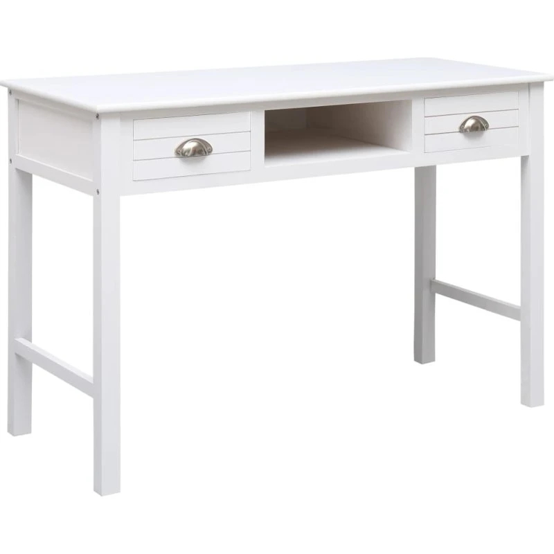 vidaXL skrivebord 110 x 45 x 76 cm hvid træ