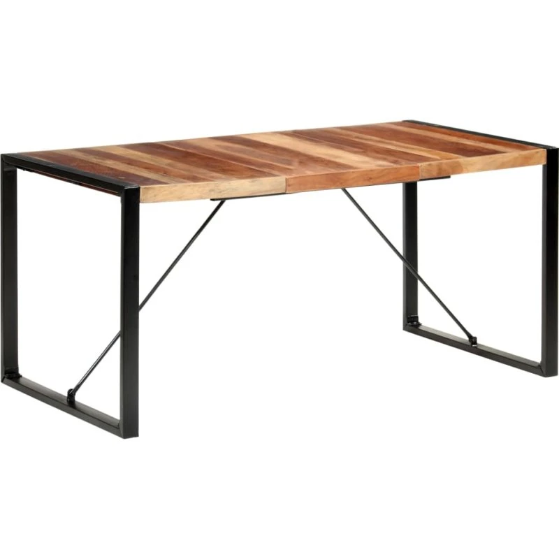 vidaXL Spisebord 160x80x75 cm massivt træ i industriel stil