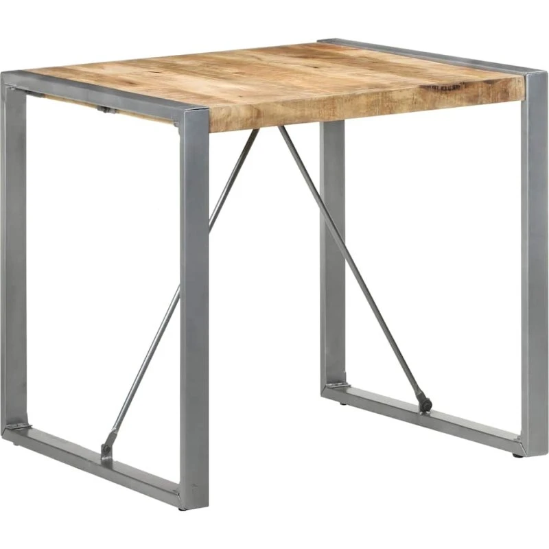 vidaXL Spisebord 80x80x75 cm råt mangotræ