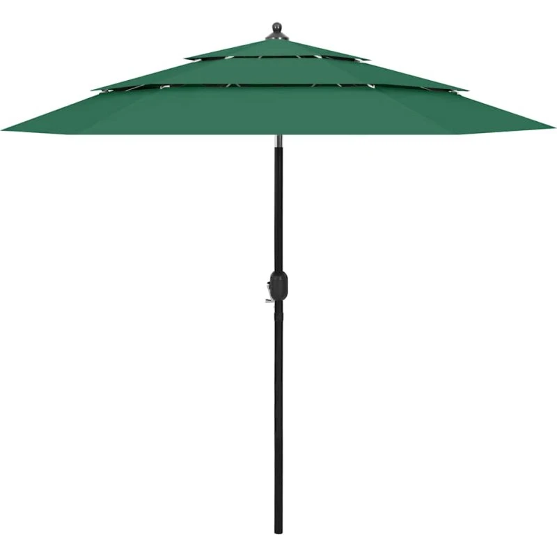 vidaXL Parasol 2,5 m Grøn 3 Niveauer Aluminiumsstang
