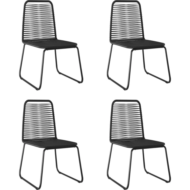 vidaXL Havestole 4 stk. Polyrattan Sort