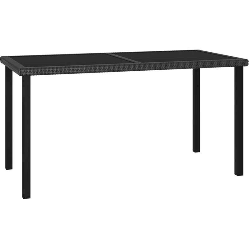 vidaXL havebord 140x70x73 cm polyrattan sort