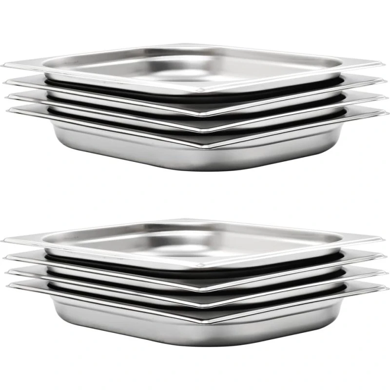 vidaXL GN 1/1 8 stk. 40 mm rustfrit stål gastronorm beholder