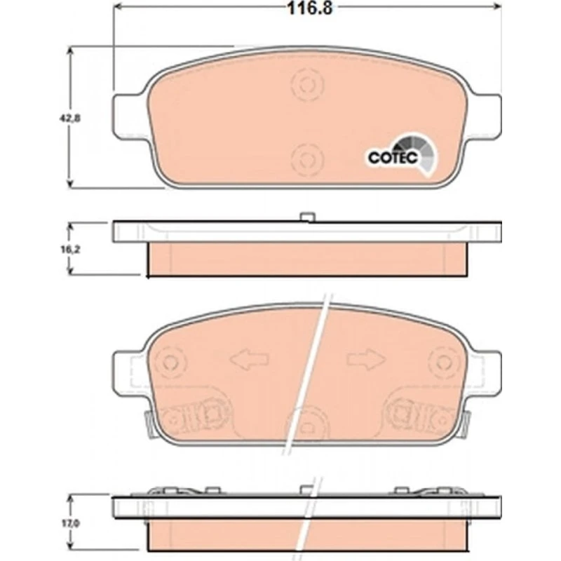 TRW Bremseklodser GDB1844, bagaksel, 16,0" fælge, til OPEL/CHEVROLET/VAUXHALL