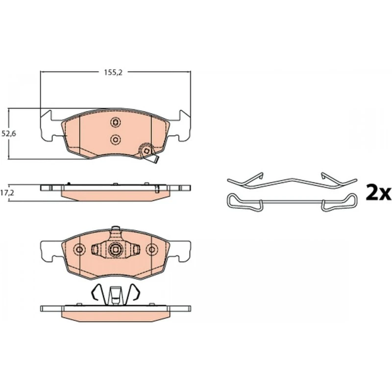 TRW Bremseklodser GDB2099 for Opel Corsa E