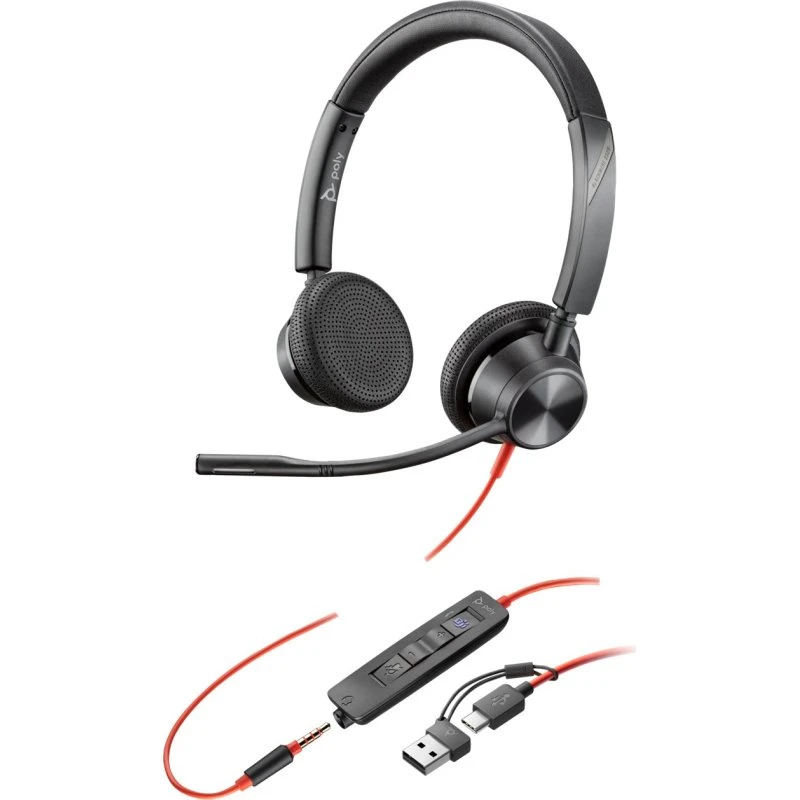 HP Poly Blackwire 3325 Kablet Høretelefoner Sort