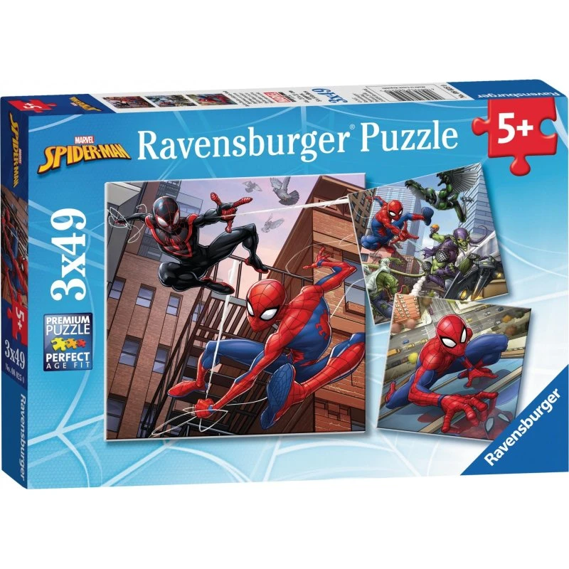 Ravensburger Puslespil 3x49 Brikker - Marvel Spider-Man