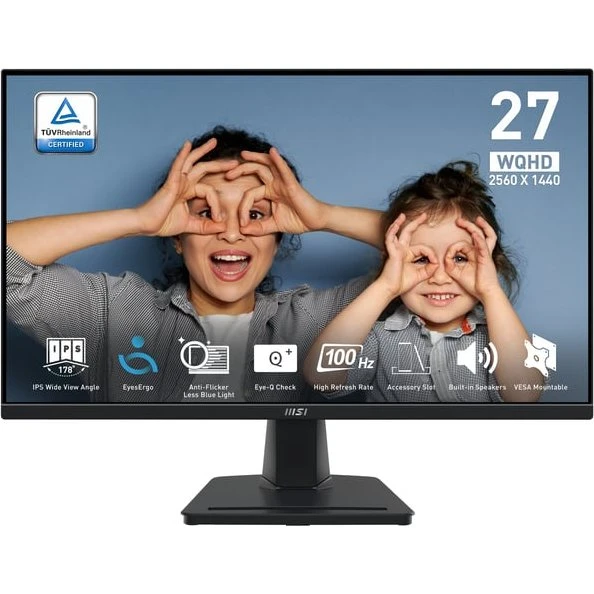 MSI Pro MP275Q 27" QHD LED-skærm, sort