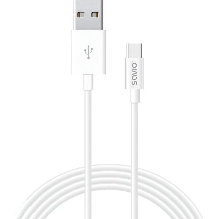 Savio CL-125 USB-C kabel 1 m hvid, USB-A til USB-C