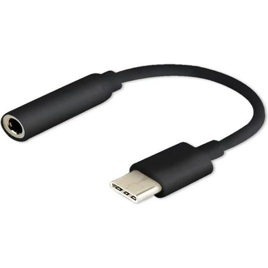 Savio AK-35/B USB-C til 3,5 mm lydadapter, sort, 12 cm