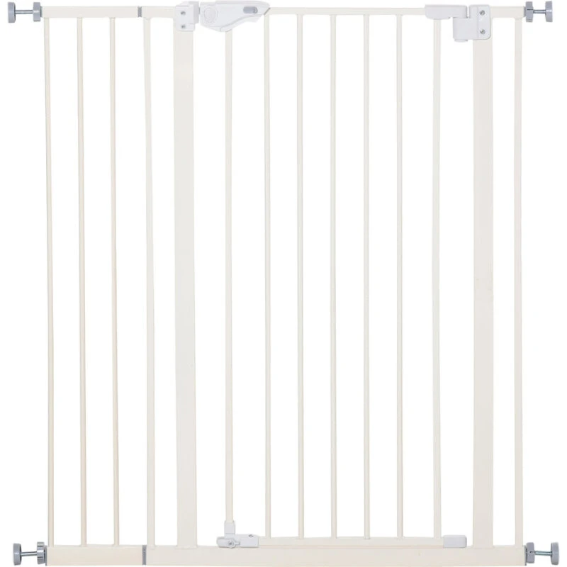 PawHut hundegitter uden boring 97,5 x 104,1 cm, hvid, dobbeltlås