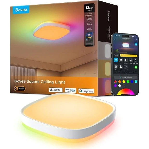 Govee H80A4C01 30 cm RGBWW + RGBIC Smart Loftlampe