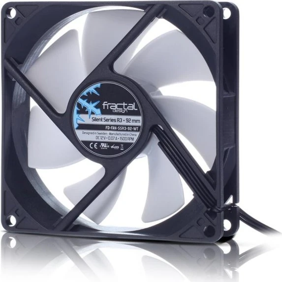 Fractal Design Silent Series R3 92 mm Sort med Hvide Vinger