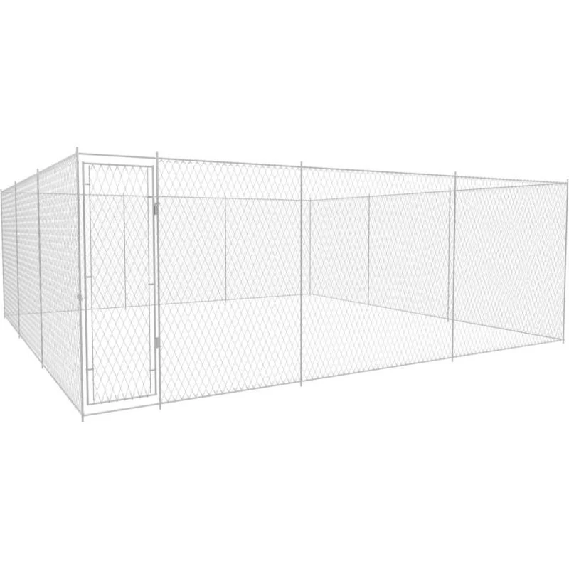 vidaXL Udendørs Hundeløbegård 570x570x185 cm Galvaniseret Stål