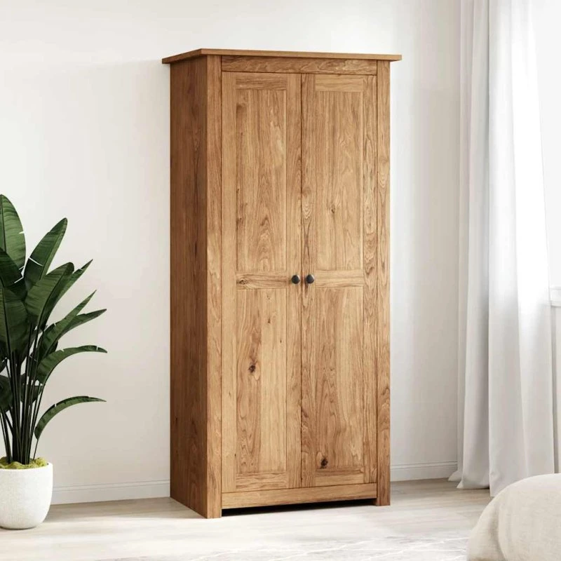 vidaXL Klædeskab Panama 80x50x171,5 cm, massivt fyrretræ, naturlig træfarve