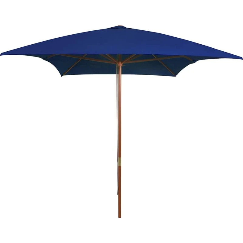 vidaXL Haveparasol 200x300 cm Træstang Blå