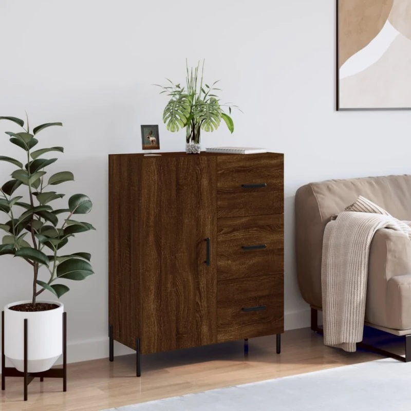 vidaXL Skænk 69,5x34x90 cm Konstrueret Træ Brun