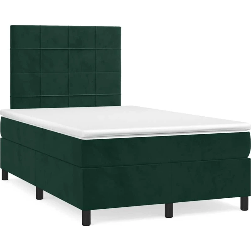 vidaXL Kontinentalseng med Madras 120x190 cm Mørkegrøn