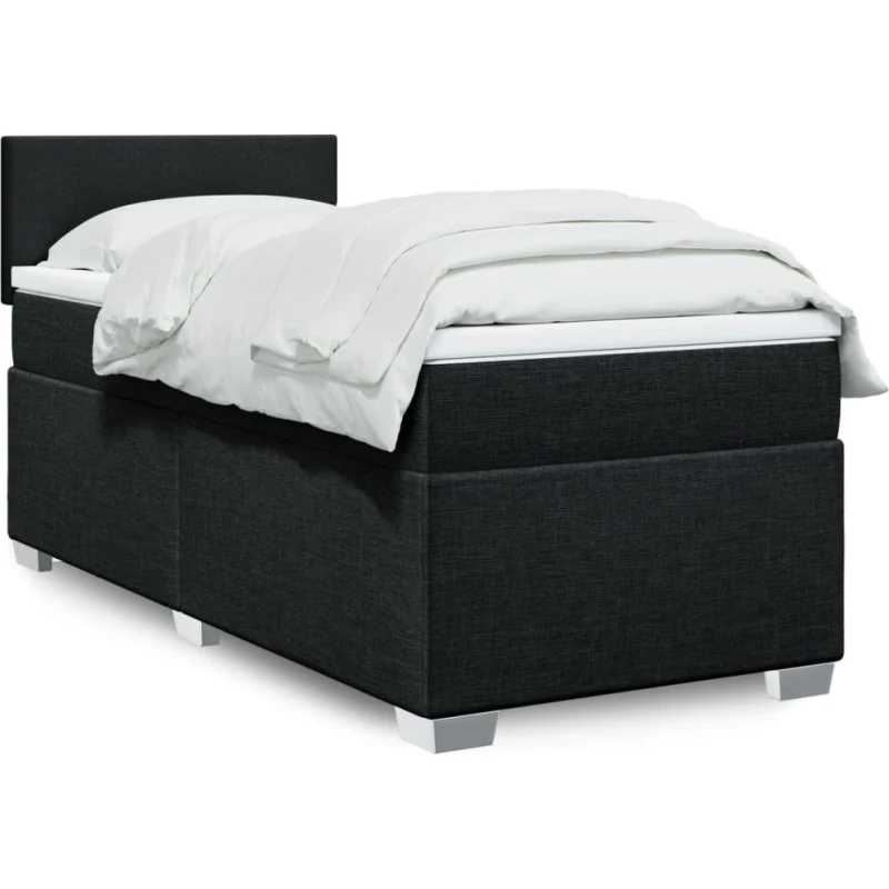 vidaXL Kontinentalseng 90x190 cm med pocketfjedermadras, sort