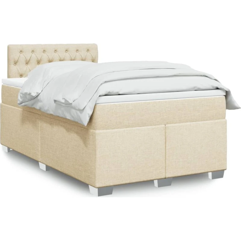 vidaXL Kontinentalseng med Madras 120x190 cm Creme