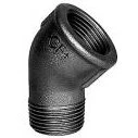 Georg Fischer kort vinkel 45° 1'' sort muffe-nippel