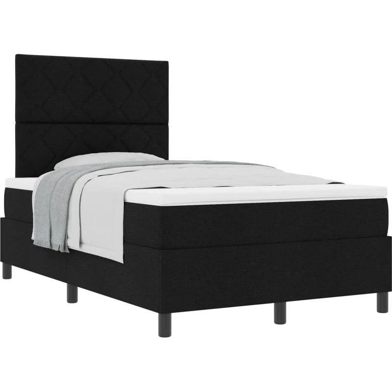 vidaXL Boxspring-seng med madras, Sort 120 x 200 cm