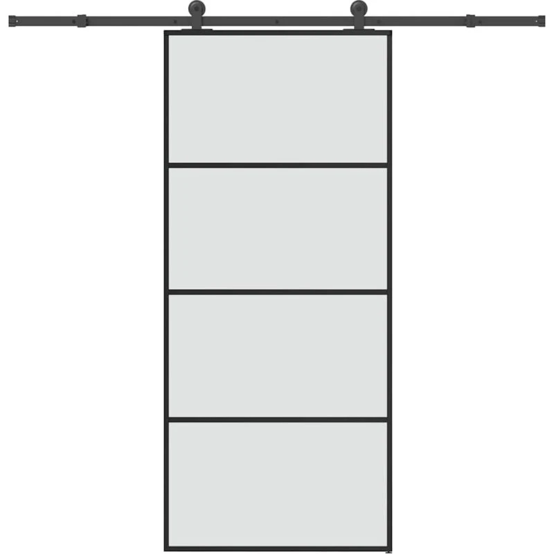 vidaXL Skydedør 90x205 cm med sikkerhedsglas og aluminiumsramme