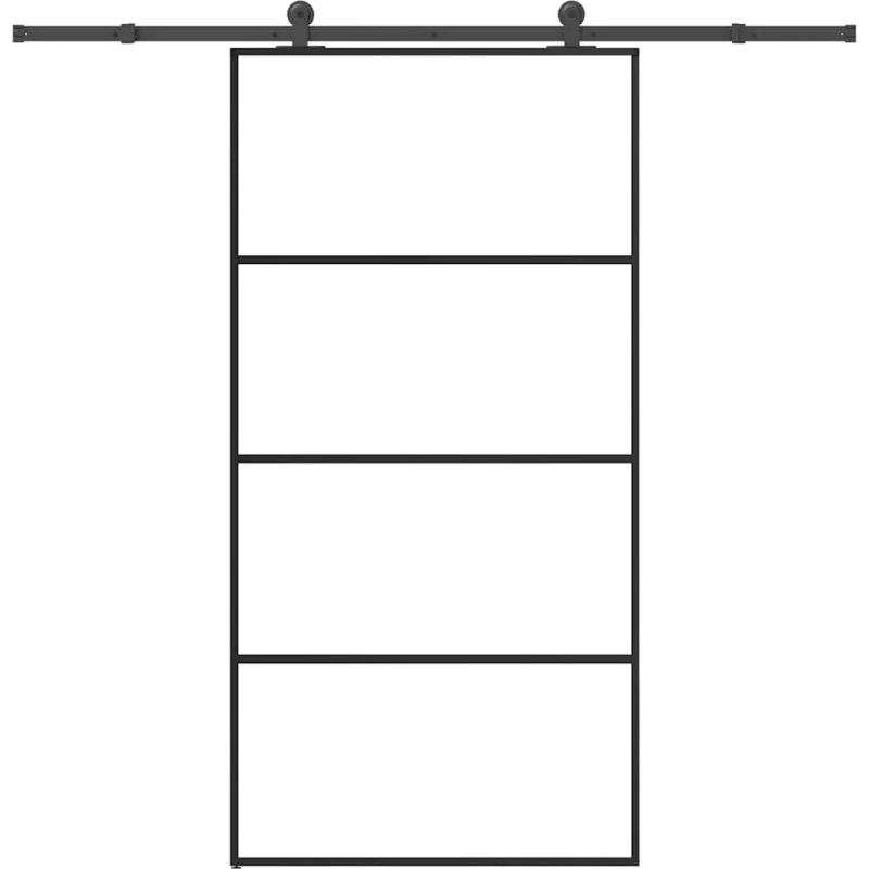 vidaXL Skydedør 102,5x205 cm med sikkerhedsglas og aluminiumsramme