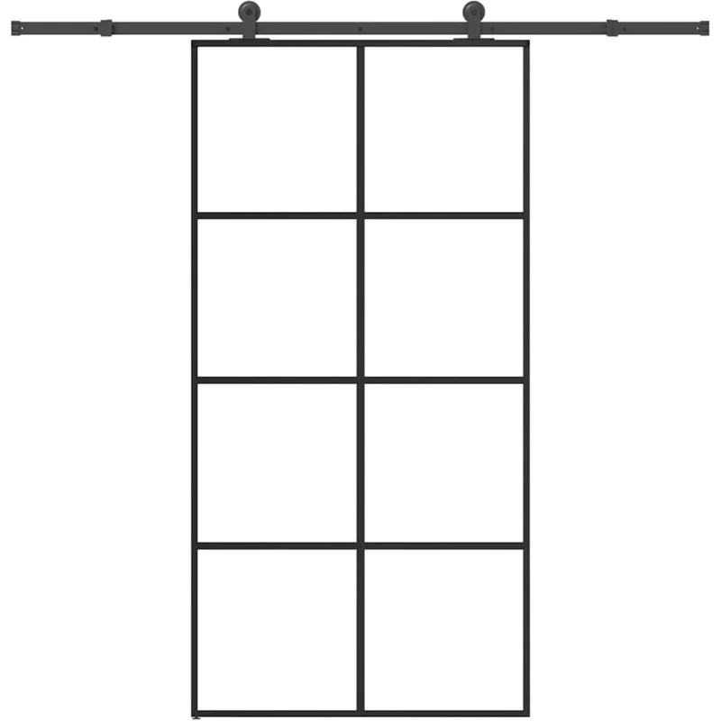 vidaXL Skydedør 102,5x205 cm med hærdet sikkerhedsglas og aluminiumsframe