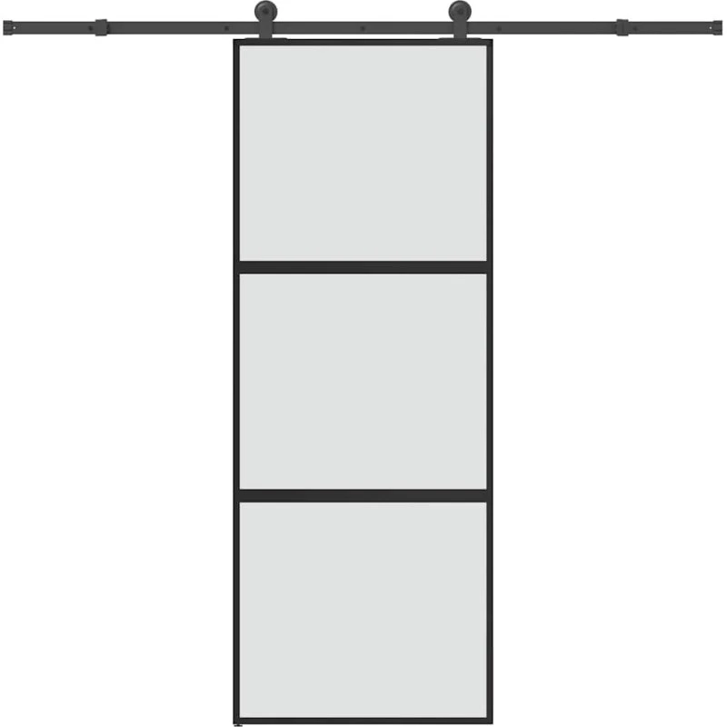 vidaXL Skydedør 76x205 cm hærdet glas & aluminium