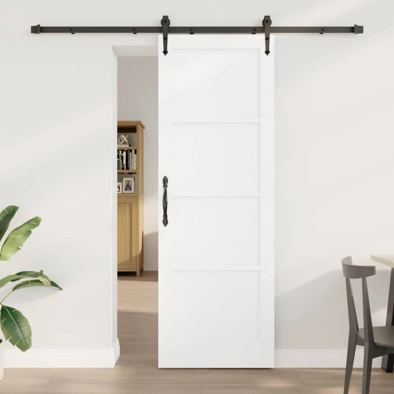 vidaXL ORKDAL Skydedør Hvid 73,5 x 211 cm Massivt Fyrretræ
