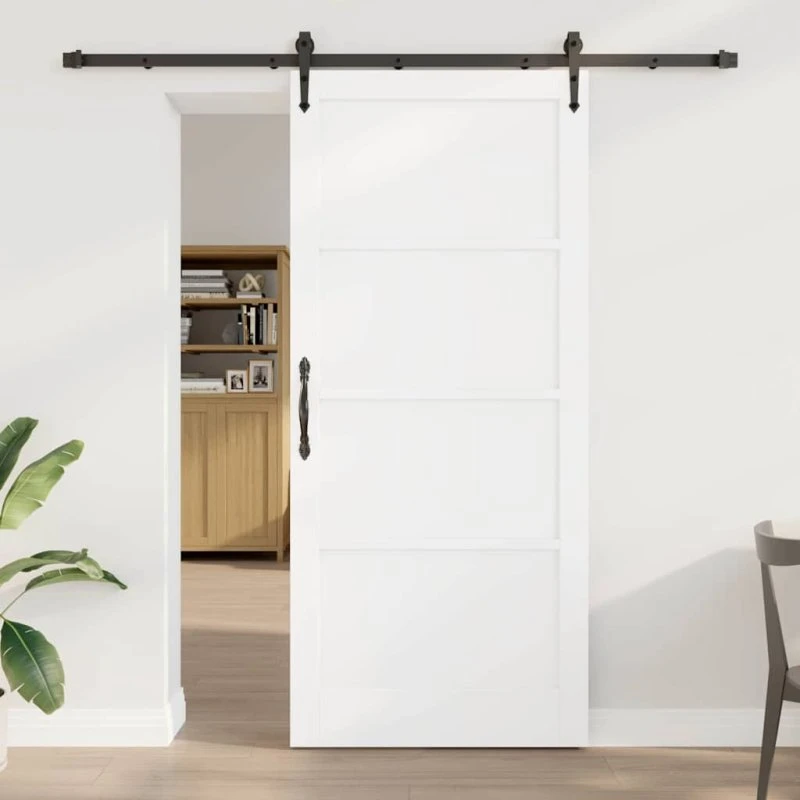 vidaXL Skydedør ORKDAL Hvid 93 x 211 cm Fyrretræ