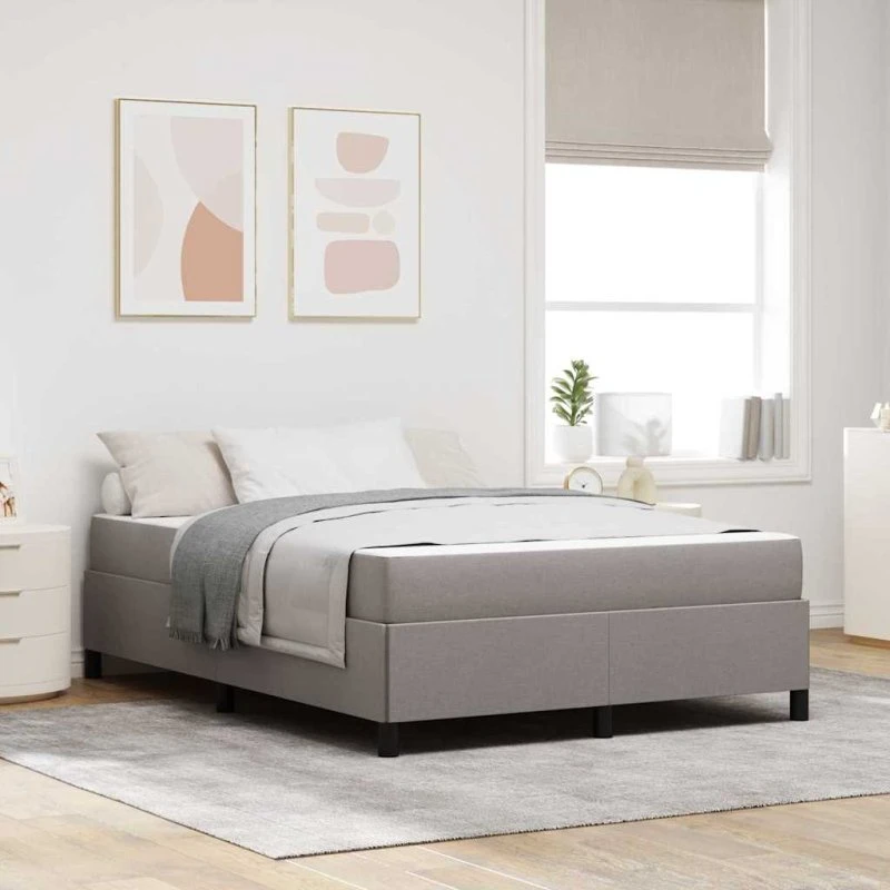 vidaXL Boxspring Seng Gråbrun 140 x 190 cm