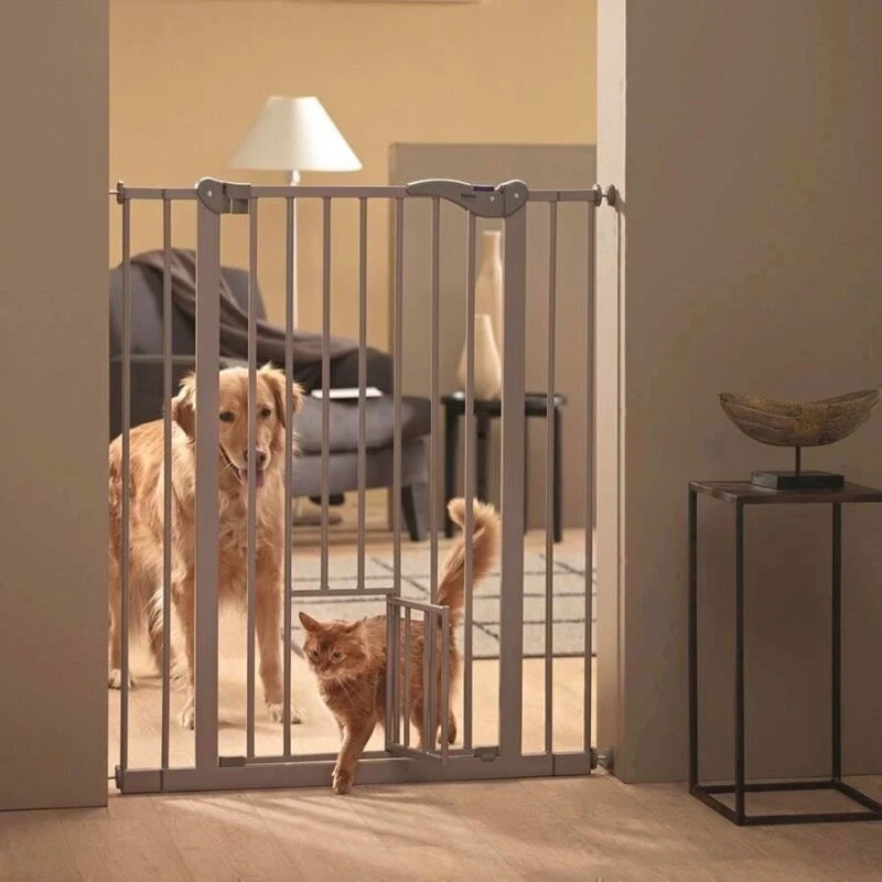 Dog Barrier hundegitter med kattelåge 107 cm (75–84 cm)